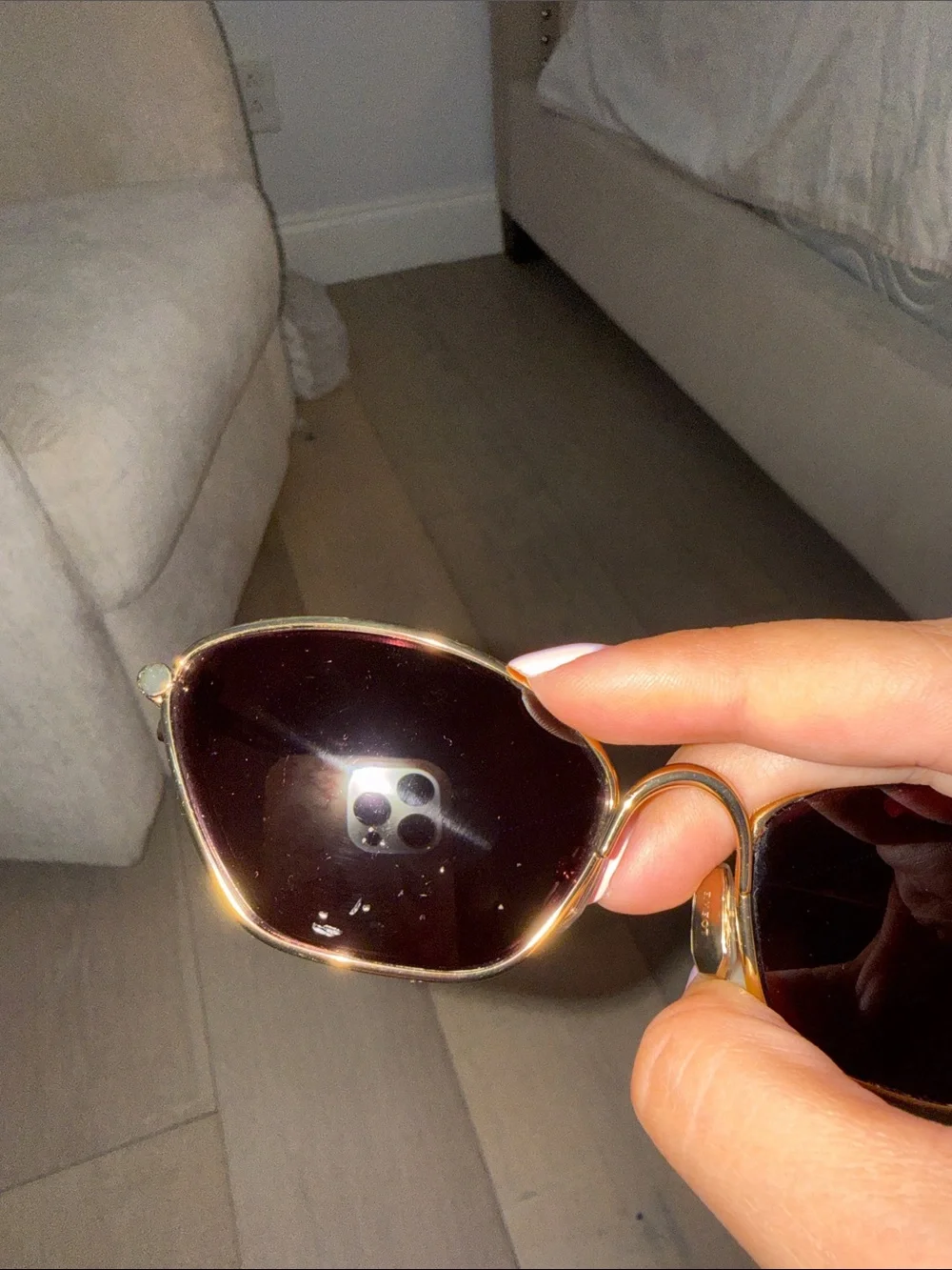 Loewe Gold Frame Sunglasses with Dark Lenses